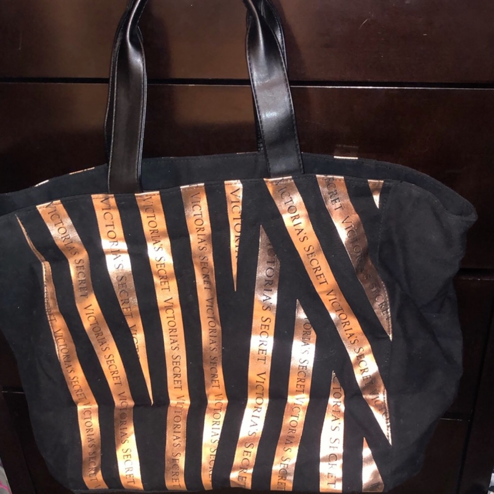 Victoria’s Secret Rose Gold and Black tote bag